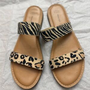 Leopard and Zebra Print Women's Sandals Time and Tru